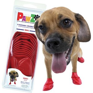 Pawz Waterproof Dog Boots, 12 count, Red, Small