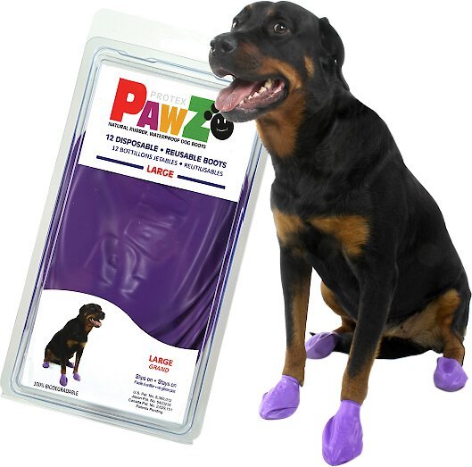 Pawz Waterproof Dog Boots, 12 count, Purple, Large slide 1 of 9