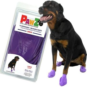 Pawz Waterproof Dog Boots, 12 count, Purple, Large