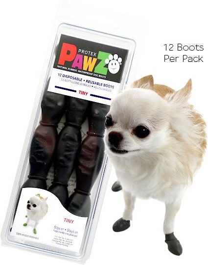 Pawz Waterproof Dog Boots, Black, Tiny, 12 count slide 1 of 9