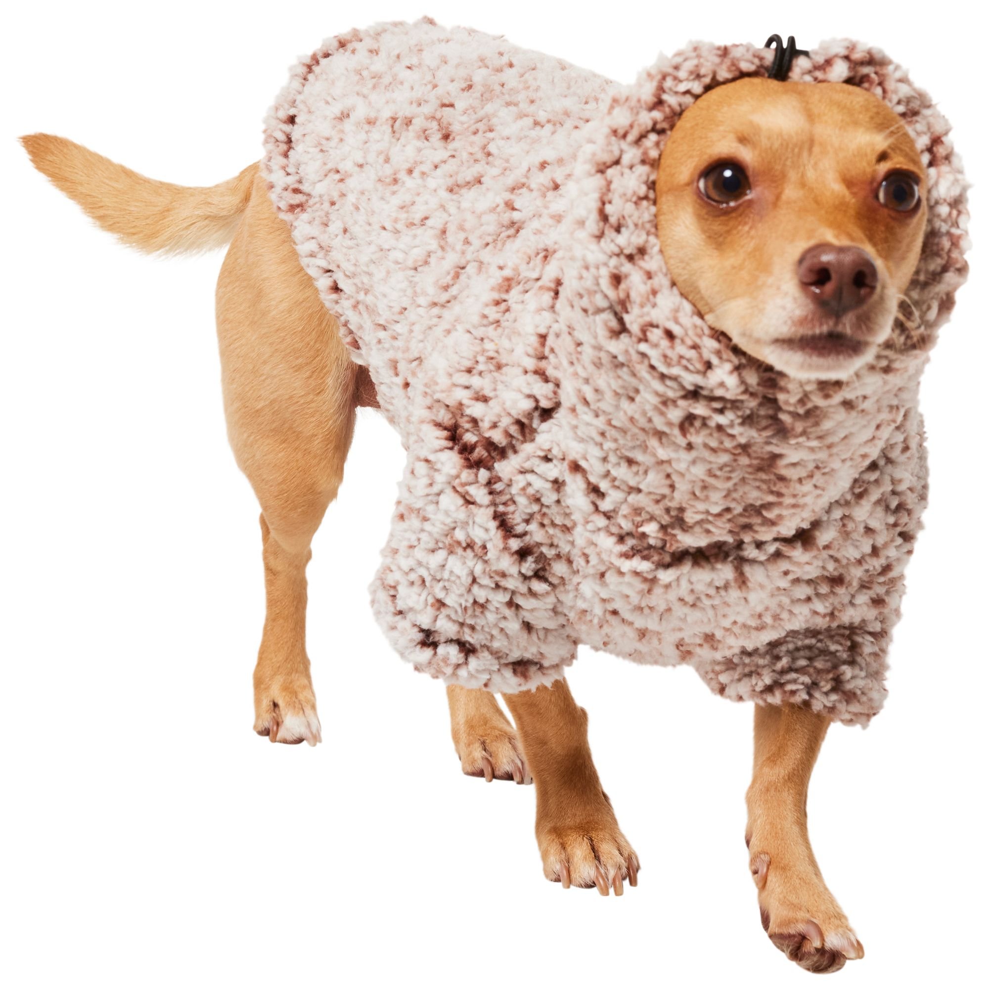 FRISCO Medium Weight Double Layer Sherpa Dog Coat with Built in Snood