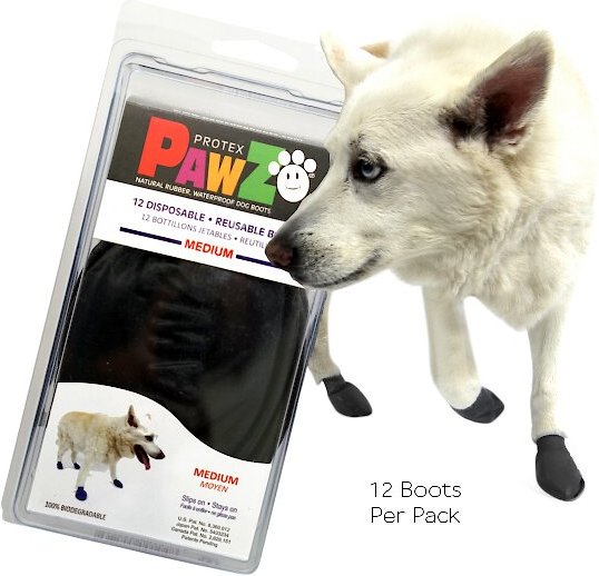 Pawz Waterproof Dog Boots, Black, Medium, 12 count slide 1 of 8