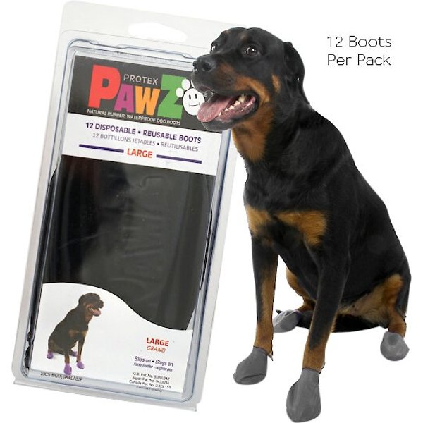 PAWZ Waterproof Dog Boots, 12 count, Purple, Large