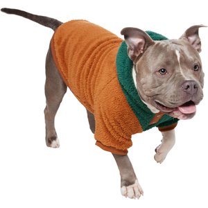 Frisco 2-Tone Colorblock Fleece Dog & Cat Hoodie, Teal, X-Large
