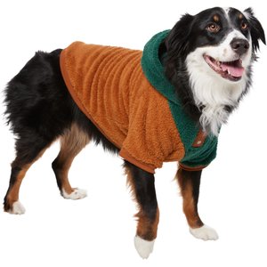 Frisco 2-Tone Colorblock Fleece Dog & Cat Hoodie, Teal, XX-Large