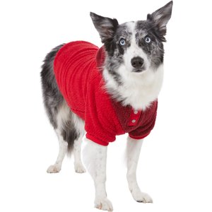 Frisco 2-Tone Colorblock Fleece Dog & Cat Hoodie, Burgundy, X-Large