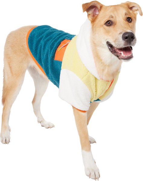 Frisco Colorblock Fleece Dog & Cat Hoodie w/ Pocket, Teal, XX-Large slide 1 of 8