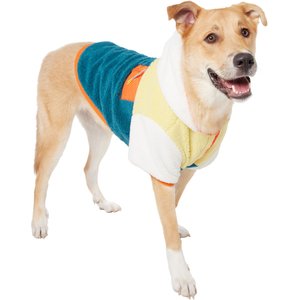 FRISCO Striped Colorblock Dog & Cat Hoodie, Teal, Large - Chewy.com