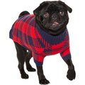 Frisco Fleece Lined Buffalo Plaid Mock Neck Dog & Cat Sweater, Navy, Medium