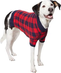 Frisco Fleece Lined Buffalo Plaid Mock Neck Dog & Cat Sweater, Navy, XX-Large