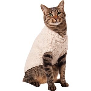 Frisco Sherpa Lined Chunky Cable Knit Dog & Cat Sweater, Small