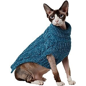 Frisco Cozy Textured Chenille Dog & Cat Sweater, Teal, Small