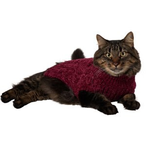 Frisco Cozy Textured Chenille Dog & Cat Sweater, Burgundy, Small