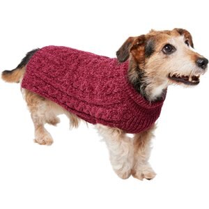 Frisco Cozy Textured Chenille Dog & Cat Sweater, Burgundy, Large