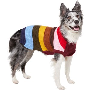 Frisco Chunky Knit Multi-Stripe Dog & Cat Sweater, X-Large