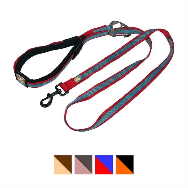 Kurgo Quantum Nylon Reflective Hands-Free Running Dog Leash, Red/Blue, 6-ft long, 1-in wide slide 1 of 9