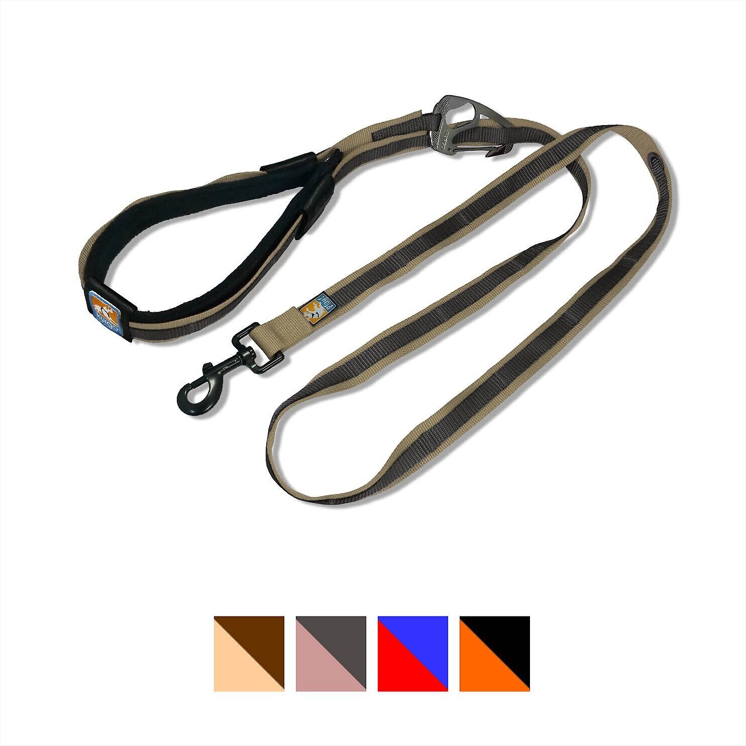 KURGO Quantum Hands Free Dog Leash, Khaki/Charcoal