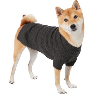Frisco Bubble Knit Mock Neck Dog & Cat Sweater, Charcoal, Large