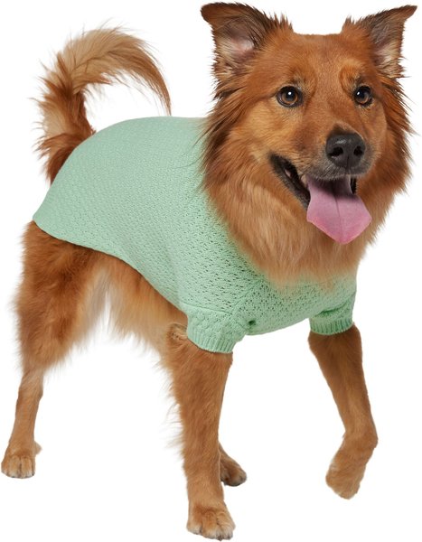 FRISCO Bubble Knit Mock Neck Dog Cat Sweater Mint X Large Chewy