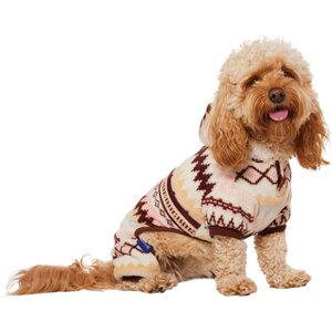 Frisco Fairisle Cozy Plush Fleece Dog & Cat PJs, Cream, Medium