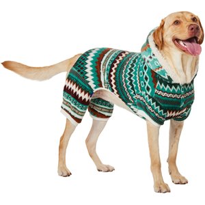 Frisco Fairisle Cozy Plush Fleece Dog & Cat PJs, Green, XX-Large