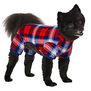 Frisco Cozy Plush Fleece Dog & Cat PJs, Plaid, Medium