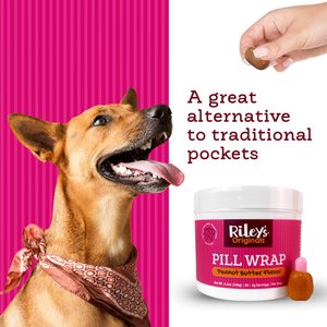 Riley's Delicious Peanut Butter Flavored Pill Wrap Dog Treat, 4.2-oz jar