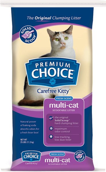 Discontinued PREMIUM CHOICE Carefree Fresh Scented Clumping Clay Cat Litter Cat Litter 25 lb bag Chewy