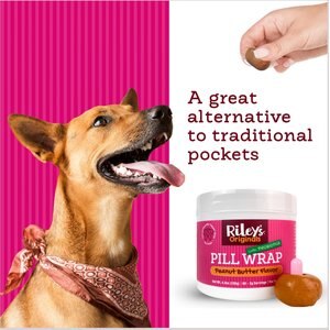 Riley's Delicious Peanut Butter & Probiotic Pill Wrap Dog Treat, 4.2-oz bag