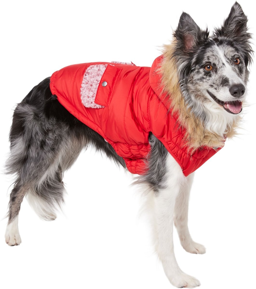 FRISCO Heavy Weight Matte Quilted Dog & Cat Parka with Cozy Fleece