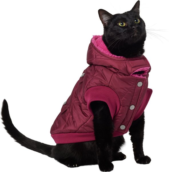 Frisco Heavy Weight Matte Quilted Volume Dog & Cat Puffer, Burgundy, Small slide 1 of 8