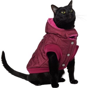Frisco Heavy Weight Matte Quilted Volume Dog & Cat Puffer, Burgundy, Small