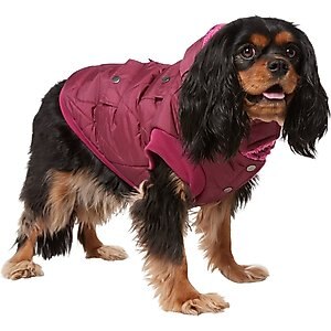 Frisco Heavy Weight Matte Quilted Volume Dog & Cat Puffer, Burgundy, Medium