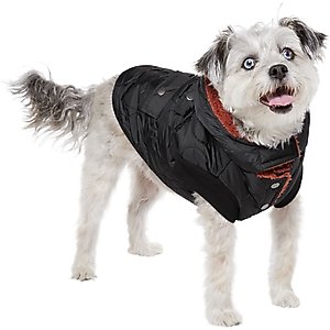 Frisco Heavy Weight Matte Quilted Volume Dog & Cat Puffer, Black, Medium