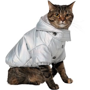 FRISCO Heavy Weight Iridescent Quilted Dog & Cat Hooded Puffer Coat ...