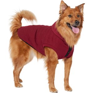 Frisco Quilted Fleece Dog & Cat Pullover Hoodie, Burgundy, X-Large