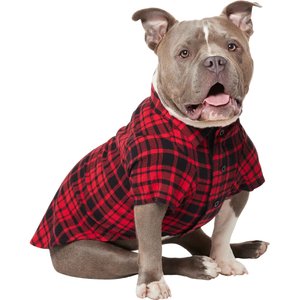 Frisco Red Tartan Plaid Dog & Cat Flannel Shirt, X-Large