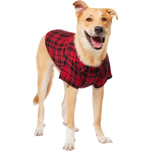 Frisco Red Tartan Plaid Dog & Cat Flannel Shirt, XX-Large