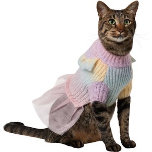 Frisco Soft Multi Stripe Ombre Dog & Cat Sweater Dress, Small