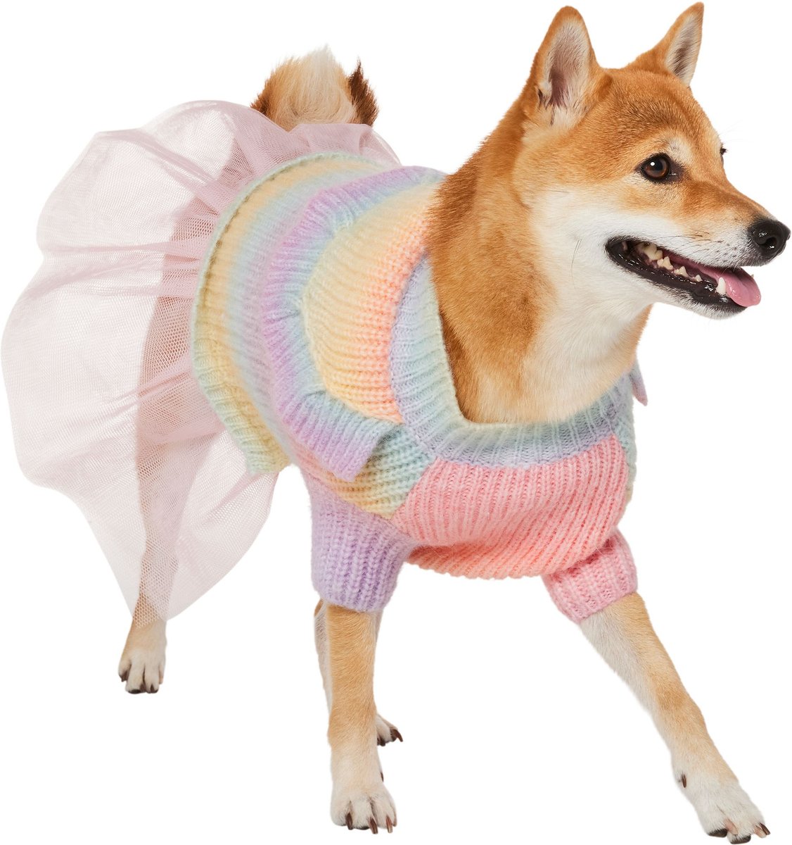 Ombre Rainbow Dog Sweater Dress