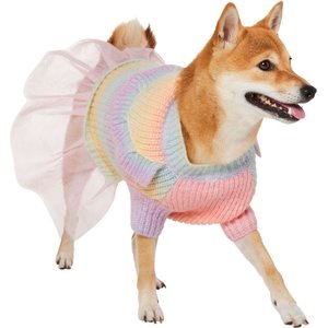 Frisco Soft Multi Stripe Ombre Dog & Cat Sweater Dress, Large