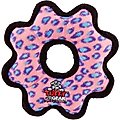 Tuffy's Junior Gear Ring Squeaky Plush Dog Toy, Pink Leopard