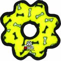 Tuffy's Junior Gear Ring Squeaky Plush Dog Toy, Yellow Bones