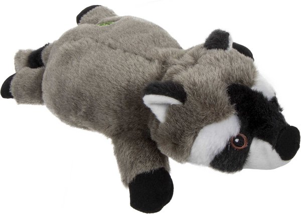 GoDog Flatz Raccoon Squeaky Plush Dog Toy, Brown, Large slide 1 of 6