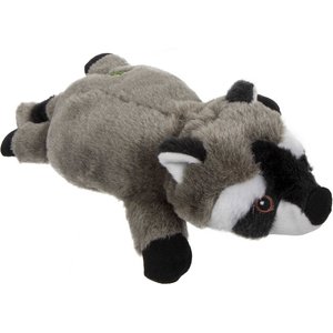 GoDog Flatz Raccoon Squeaky Plush Dog Toy, Brown, Large