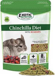 Exotic Nutrition Chinchilla Diet with Rose Hips Small-Pet Food, 2-lb bag