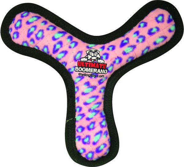 Tuffy's Ultimate Bowmerang Squeaky Plush Dog Toy, Pink Leopard slide 1 of 11
