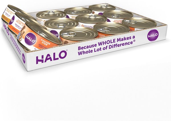 HALO Chicken Stew Chicken Pate Turkey Duck Variety Pack Grain