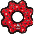 Tuffy's Ultimate Gear Ring Squeaky Plush Dog Toy, Red Paws