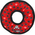 Tuffy's Ultimate Ring Squeaky Plush Dog Toy, Red Paws